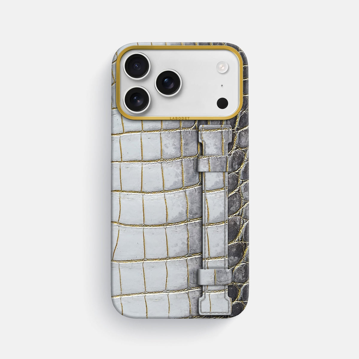 Handle Case For iPhone 18 Pro Max In Himalayan Crocodile -1 | Gold-Gold