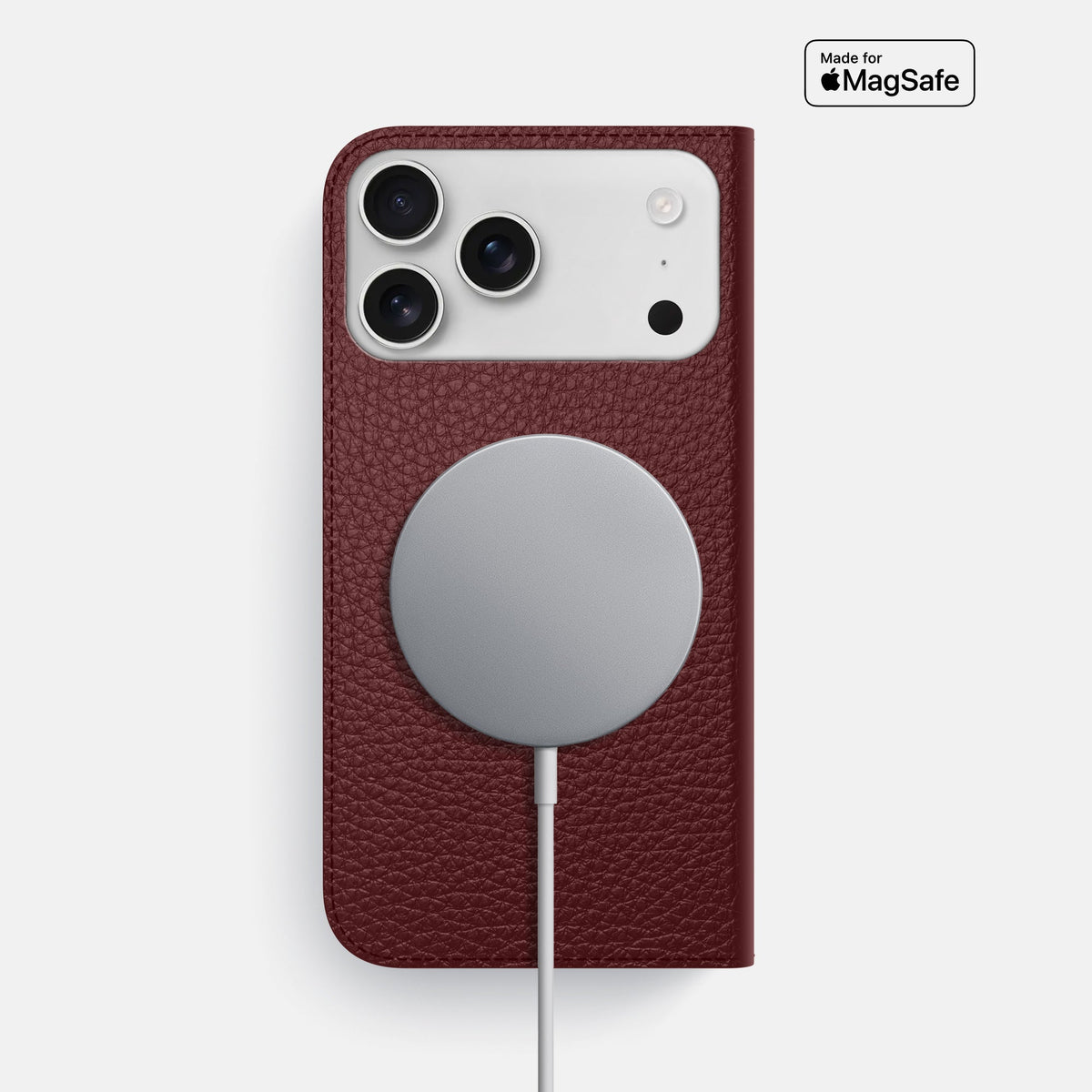 Folio Slim Case For iPhone 18 Pro Max In Calf -3 | Bordeaux