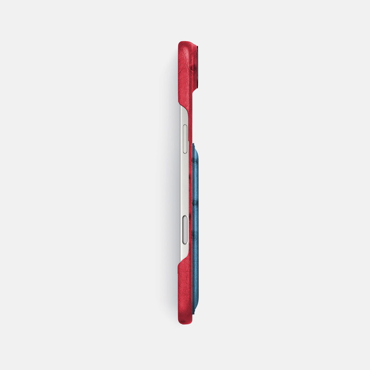 Double Card Case Coloré For iPhone 17 Air In Ostrich -3 | Red-Black