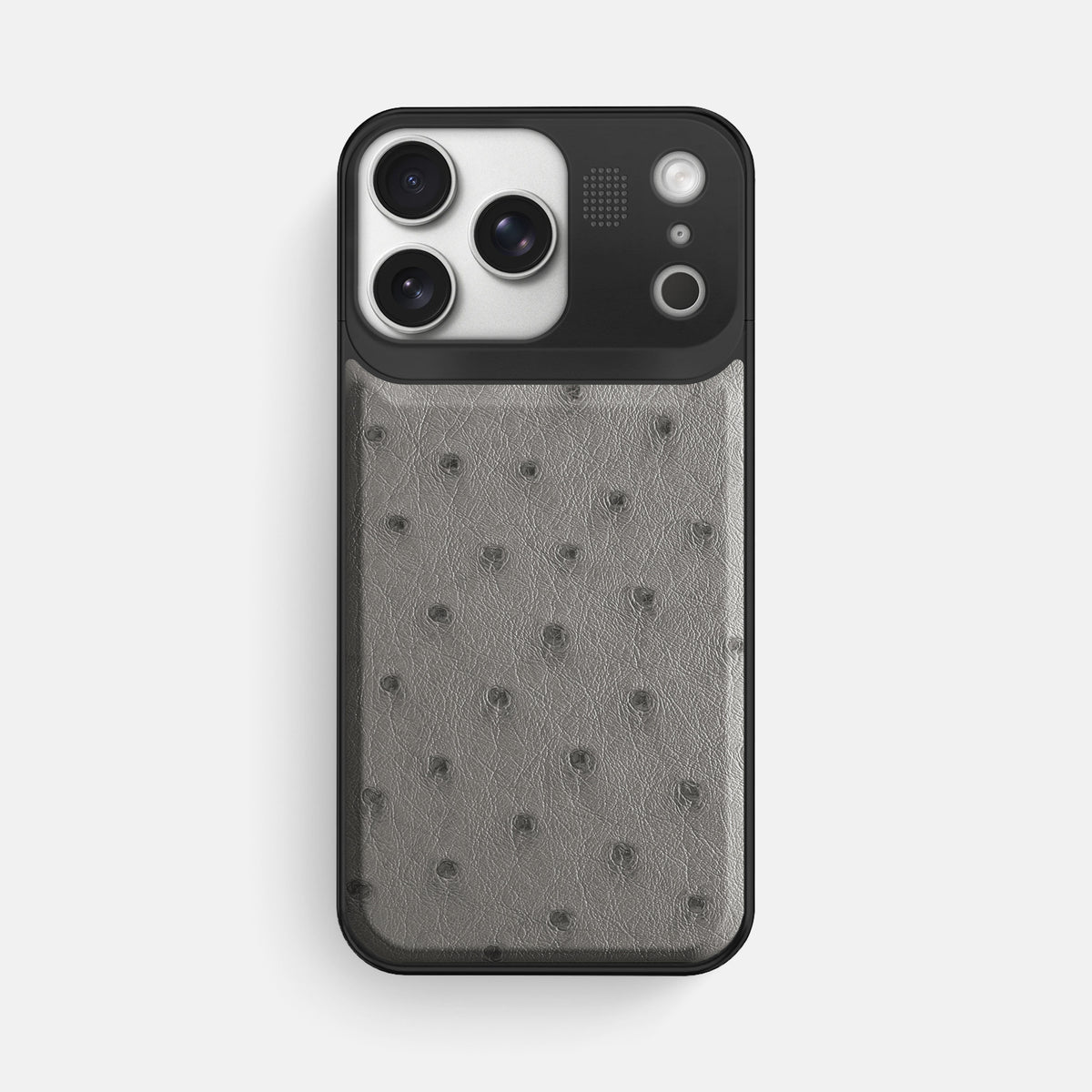 Metal Case For iPhone 17 Pro Max In Ostrich -1 | Grey-Black