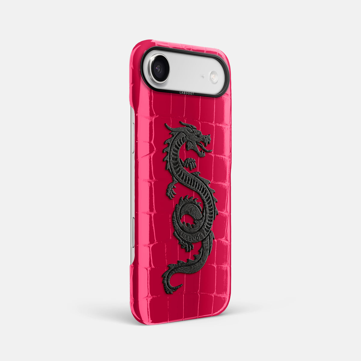 Classic Case With Carbon Dragon For iPhone 17 Air In Shiny Alligator -2 | Pink-Panther-Black