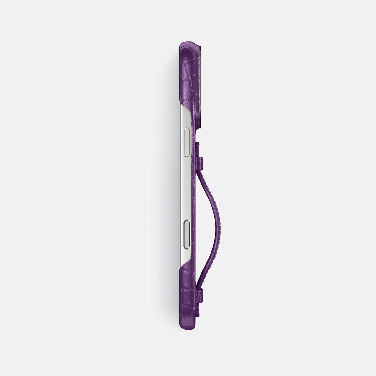 Center Handle For iPhone 18 Pro Max In Porosus Crocodile -2 | Purple-Black