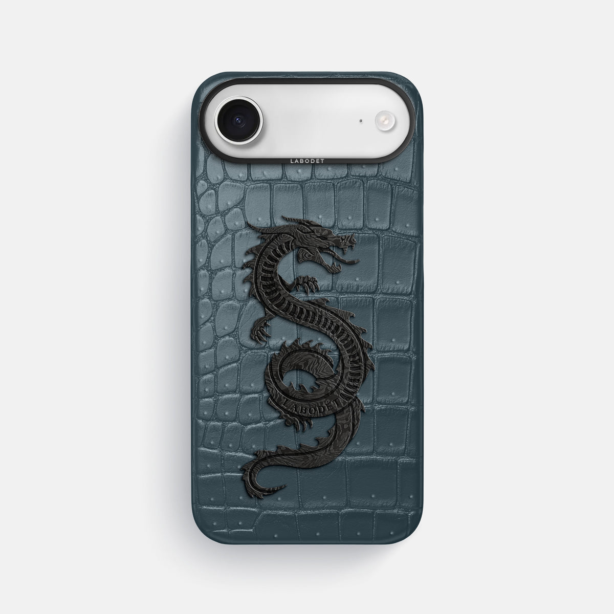 Classic Case With Carbon Dragon For iPhone 17 Air In Porosus Crocodile -1 | Denim-Black