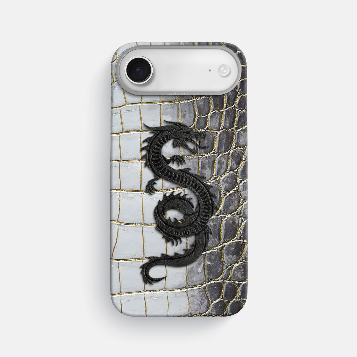 Classic Case With Carbon Dragon For iPhone 17 Air In Himalayan Crocodile -1 | Gold-Steel