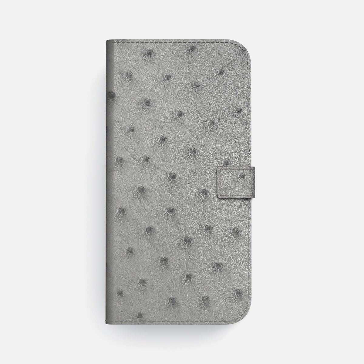 Folio Case with Clasp For iPhone 18 Pro Max In Ostrich -4 | Silver-Steel