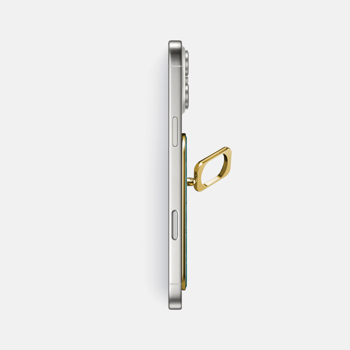 MagSafe Ring For iPhone 17 Pro Max In Porosus Crocodile -3 | Turquoise-Gold