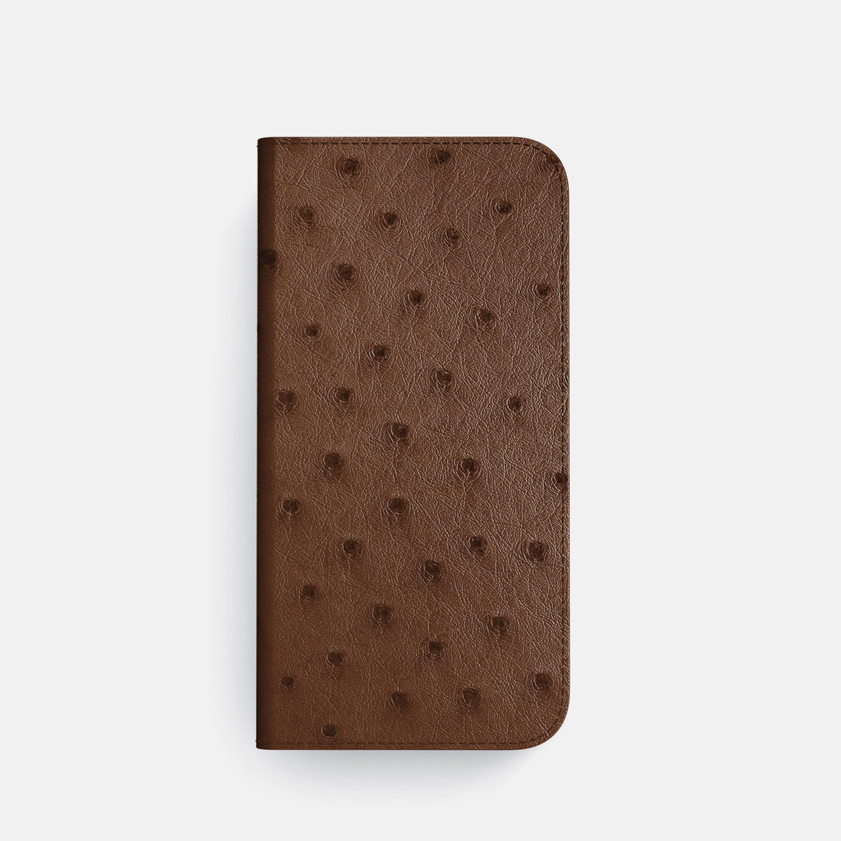 Folio Case with Card For iPhone 18 Pro In Ostrich -4 | Chocolate-Black