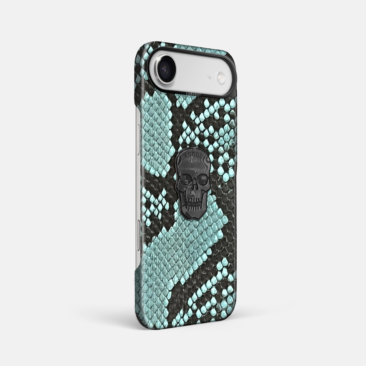 Classic Case With Carbon Skull For iPhone 17 Air In Deluxe Python -2 | Blue-Lagoon-Black