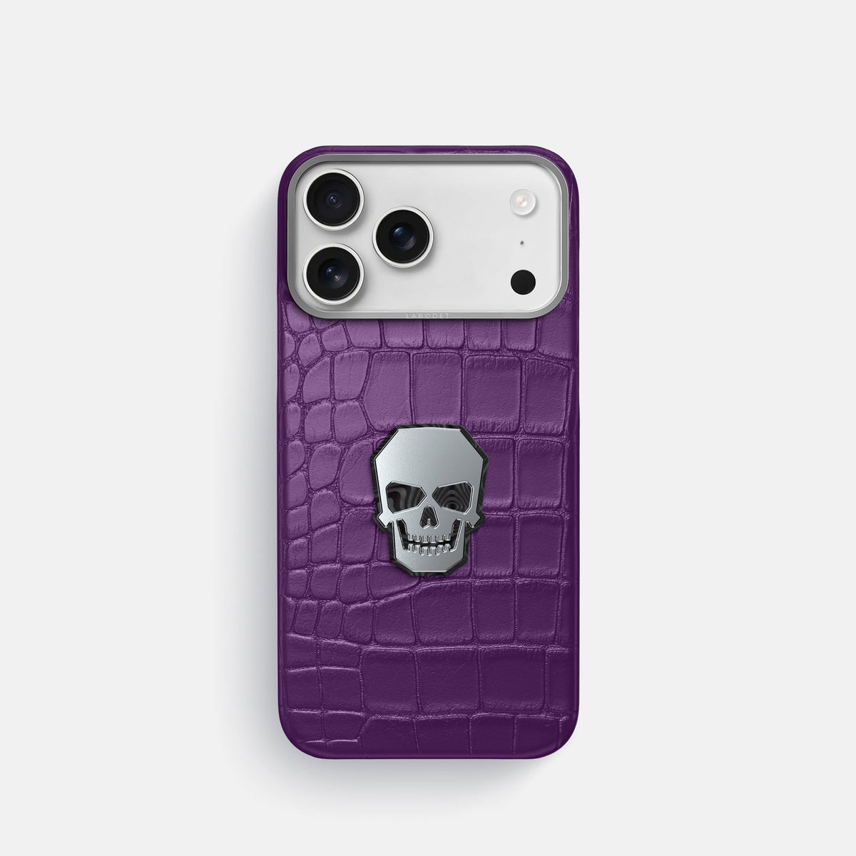 Classic Case With Titanium Skull For iPhone 18 Pro In Alligator -1 | Purple-Steel