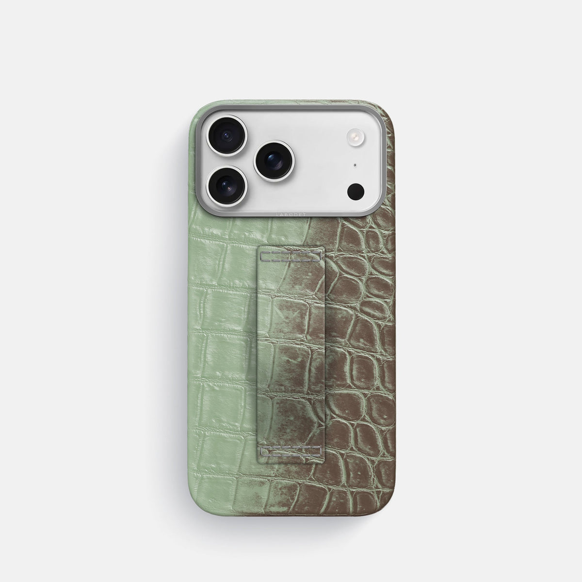 Finger Case For iPhone 18 Pro In Himalayan Crocodile -1 | Pistachio-Steel