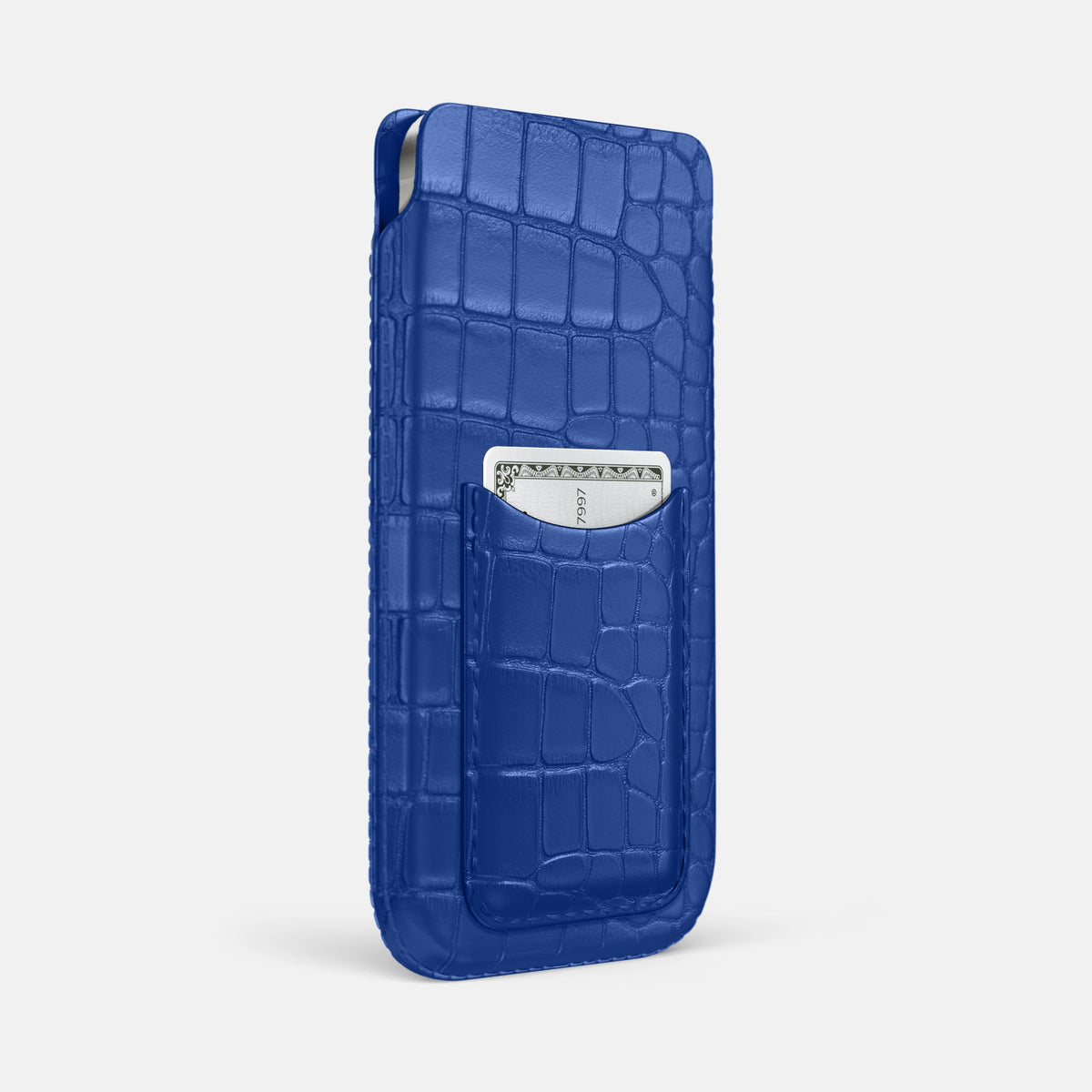 Pouch Card Case For iPhone 18 Pro In Alligator -2 | Royal-Blue