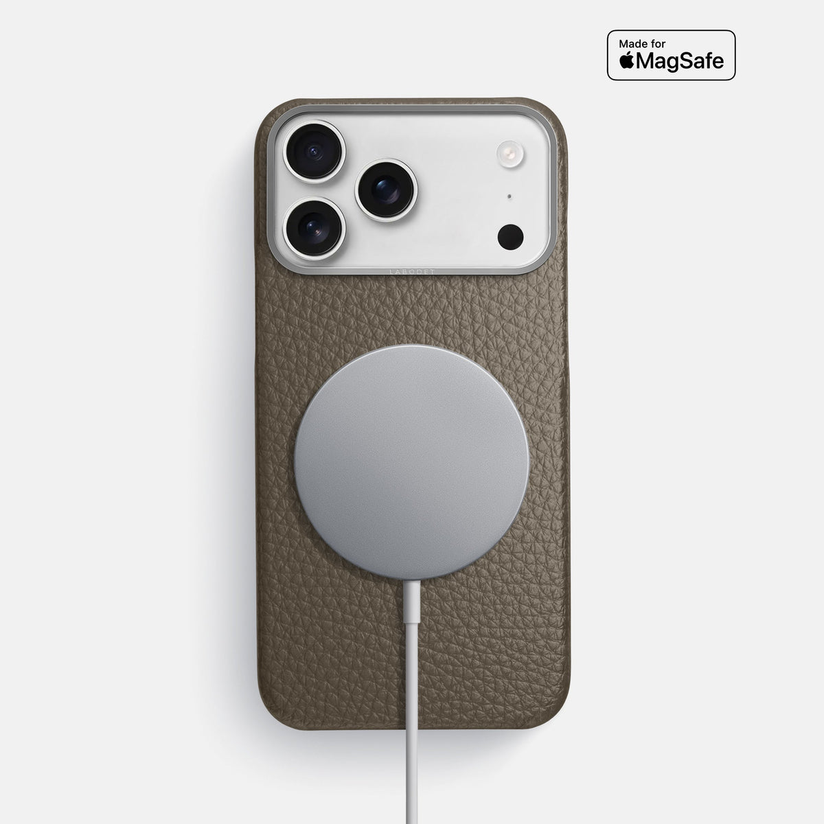 Classic Case For iPhone 18 Pro Max In Calf -5 | Taupe-Steel