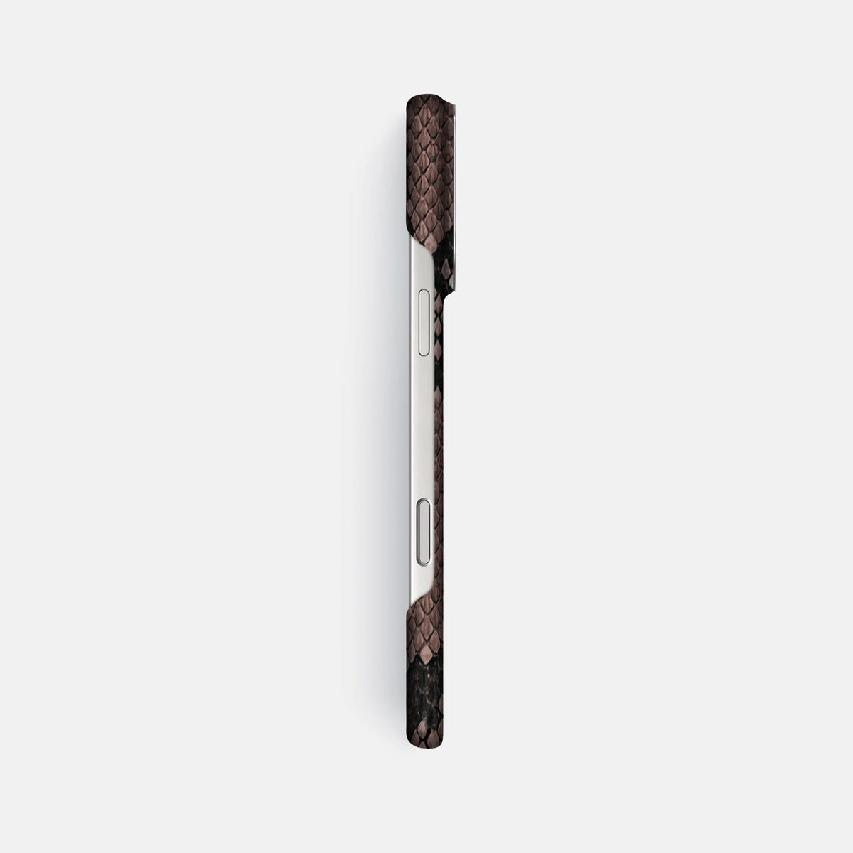 Classic Case For iPhone 18 Pro Max In Deluxe Python -3 | Mahogany-Brown-Steel