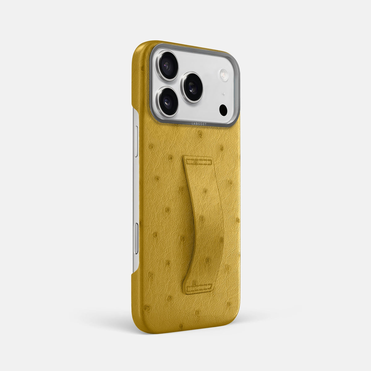 Finger Case For iPhone 18 Pro Max In Ostrich -2 | Gold-Steel
