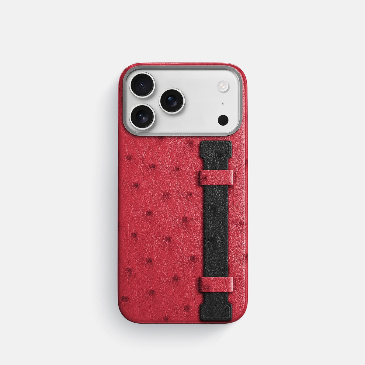 Handle Case Coloré For iPhone 18 Pro In Ostrich -1 | Red-Steel