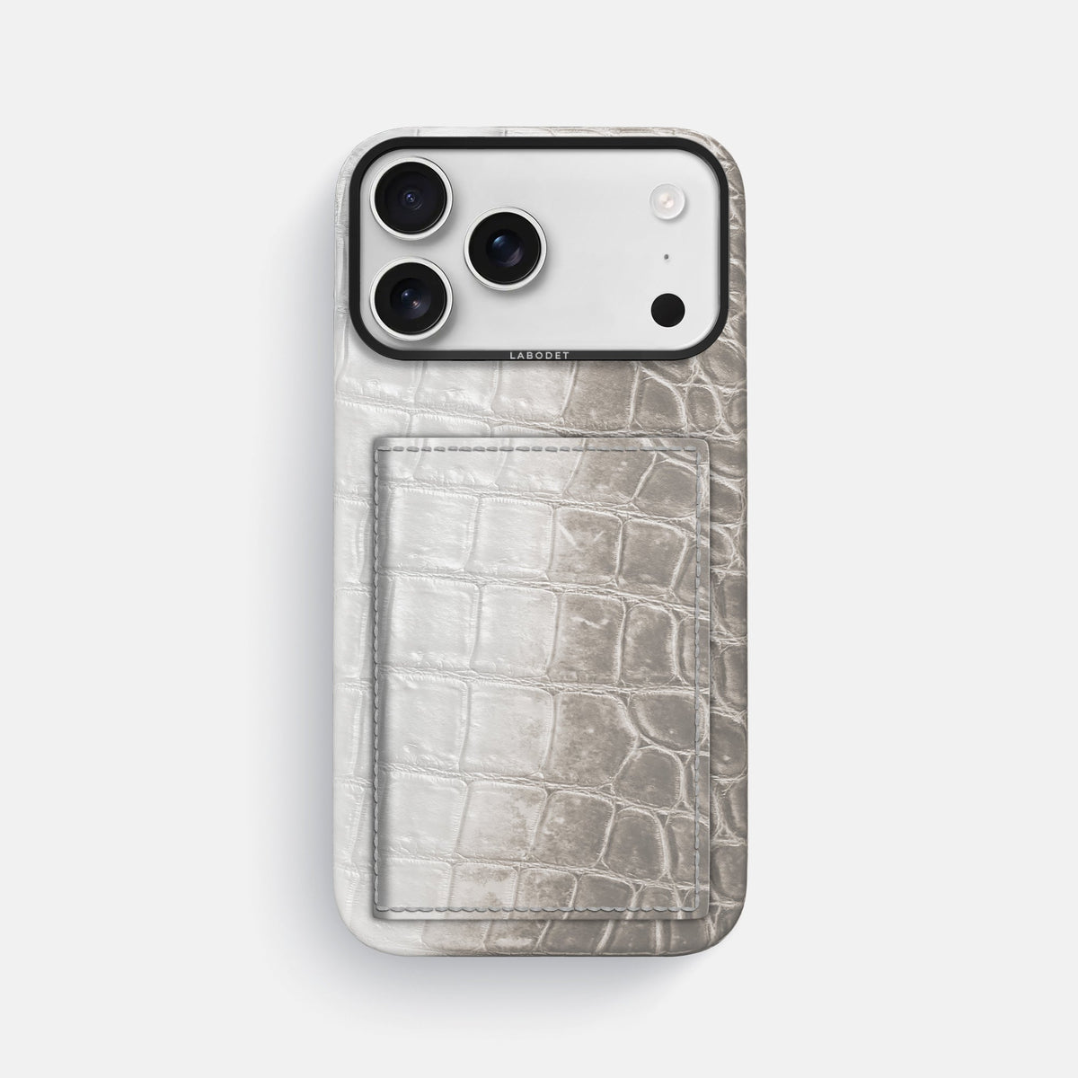 Bi-Fold Case For iPhone 18 Pro Max In Himalayan Crocodile -1 | Grey-Black