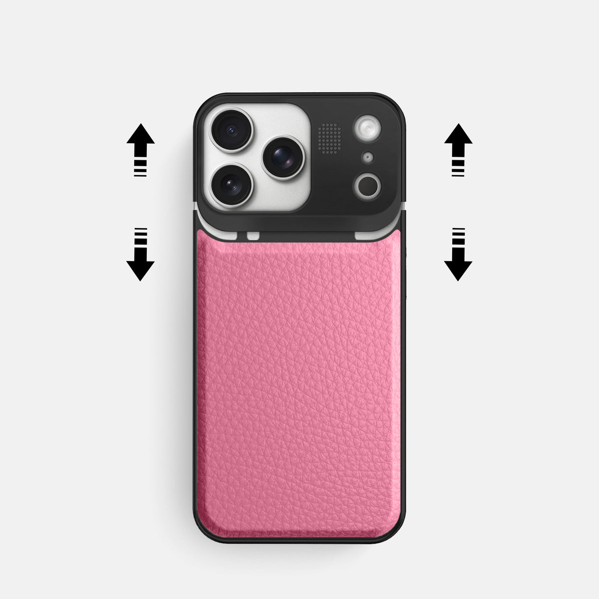 Metal Case For iPhone 17 Pro In Calf -2 | Pink-Black