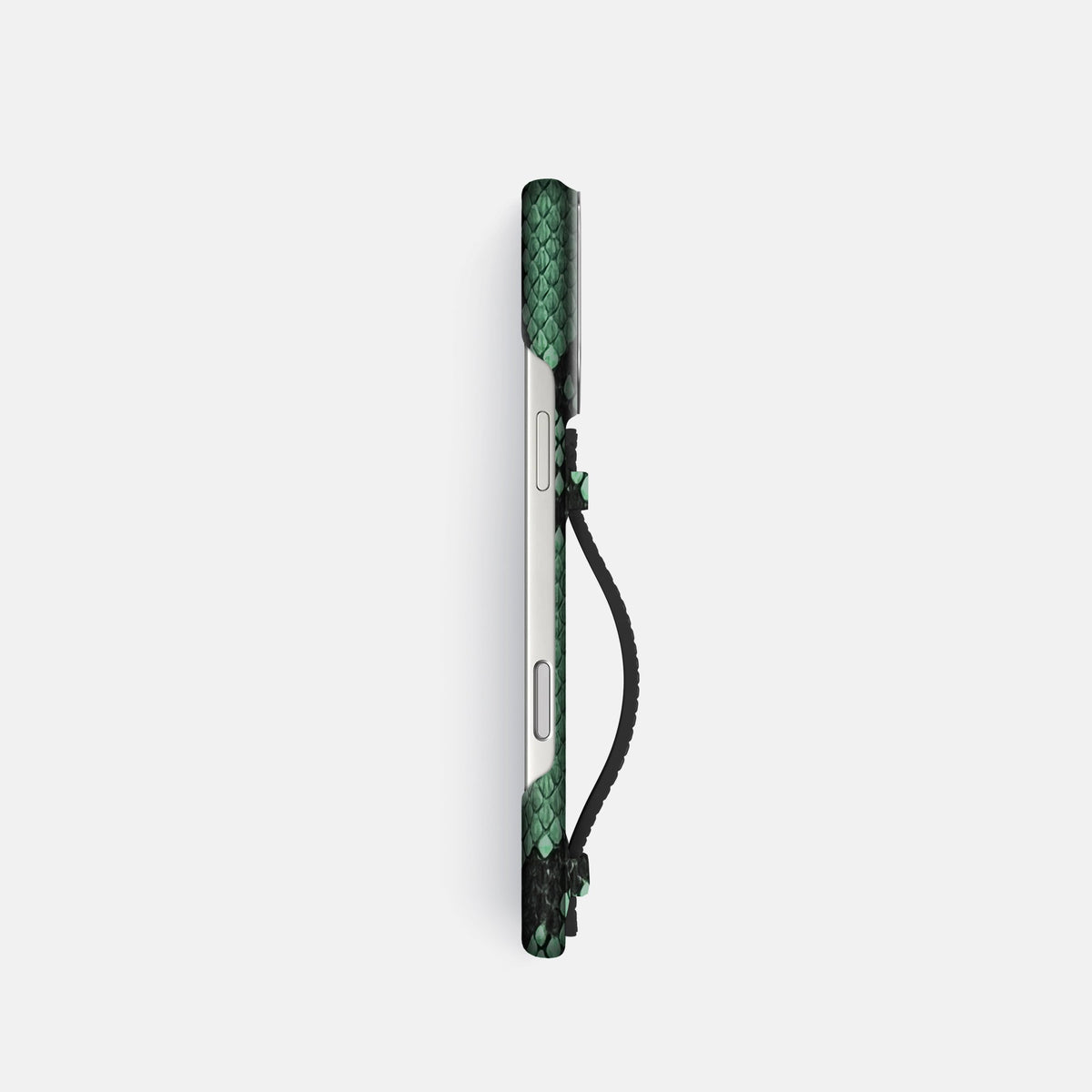 Center Handle For iPhone 18 Pro In Deluxe Python -2 | Forest-Green-Steel