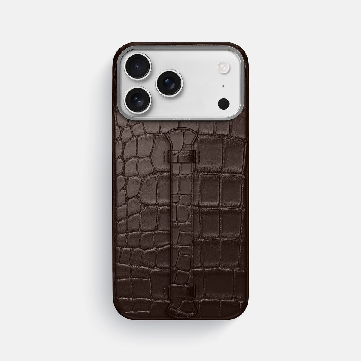 Center Handle For iPhone 17 Pro Max In Alligator -1 | Dark-Brown-Steel
