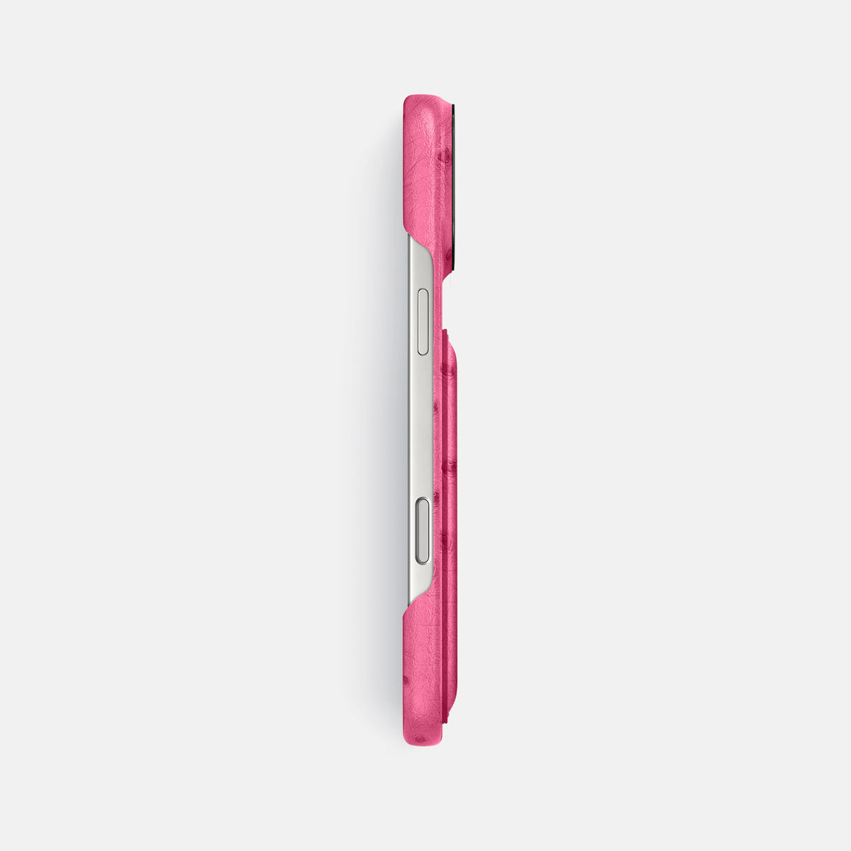Double Card Case For iPhone 17 Pro Max In Ostrich -3 | Pink-Black