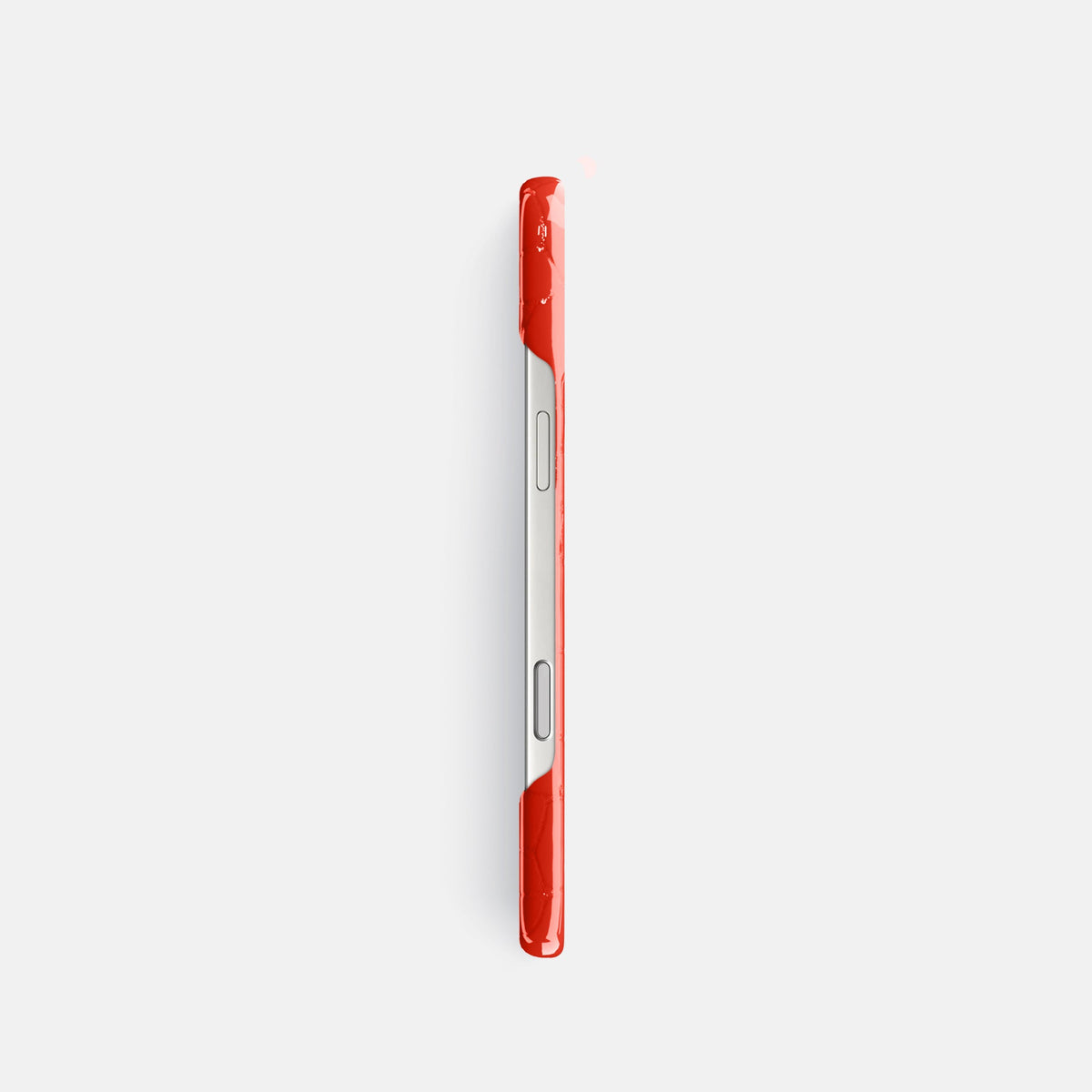 Slim Case For iPhone 18 Pro In Shiny Alligator -3 | Coral-Orange