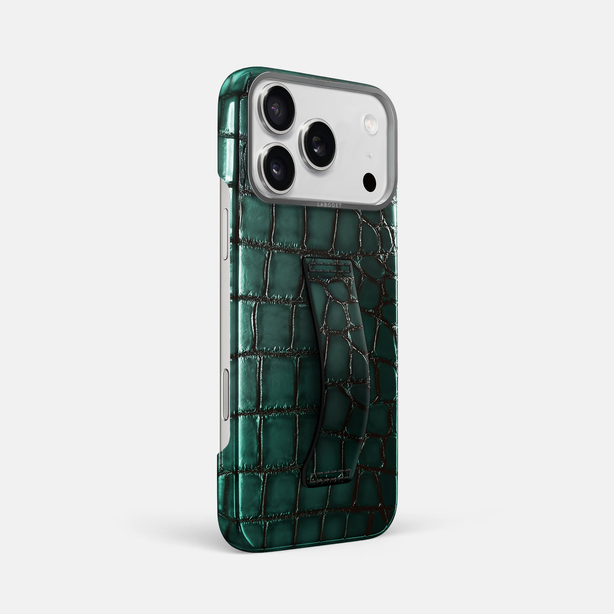 Finger Case For iPhone 17 Pro Max In Patina Alligator -2 | Green-Steel