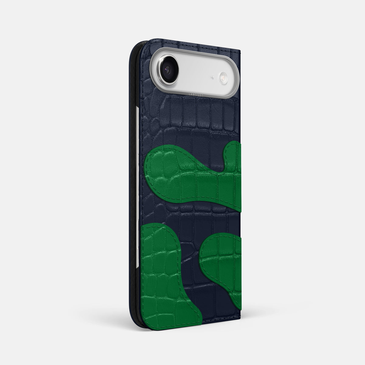 Camouflage Folio For iPhone 17 Air In Alligator -1 | Navy-Blue-Steel