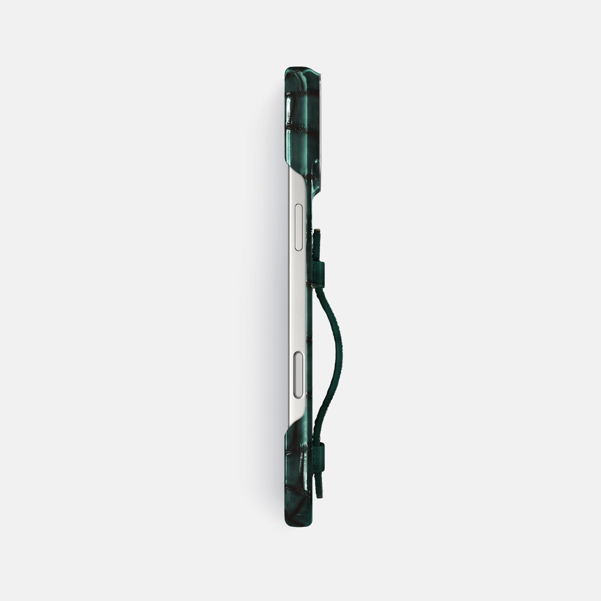 Handle Case For iPhone 17 Pro Max In Patina Alligator -3 | Green-Steel