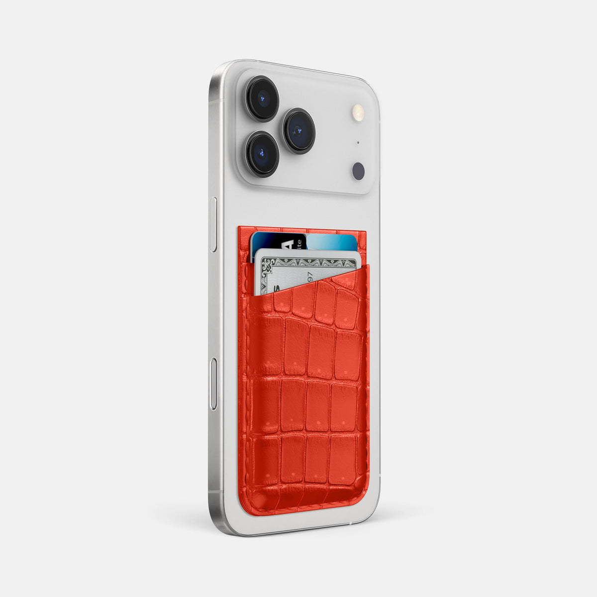 MagSafe Wallet For iPhone 17 Pro Max In Porosus Crocodile -2 | Rust