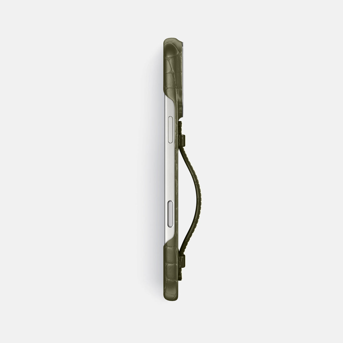 Center Handle For iPhone 18 Pro Max In Alligator -3 | Kaki-Green-Steel