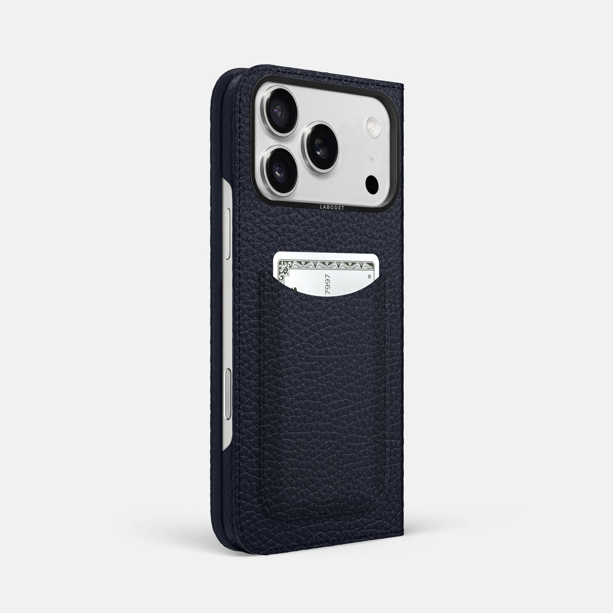 Folio Case with Card For iPhone 18 Pro Max In Calf -1 | Marine-Black