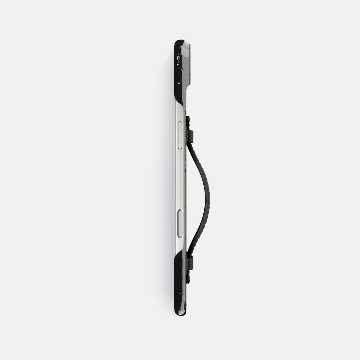 Center Handle For iPhone 17 Air In Shiny Alligator -2 | Black-Steel