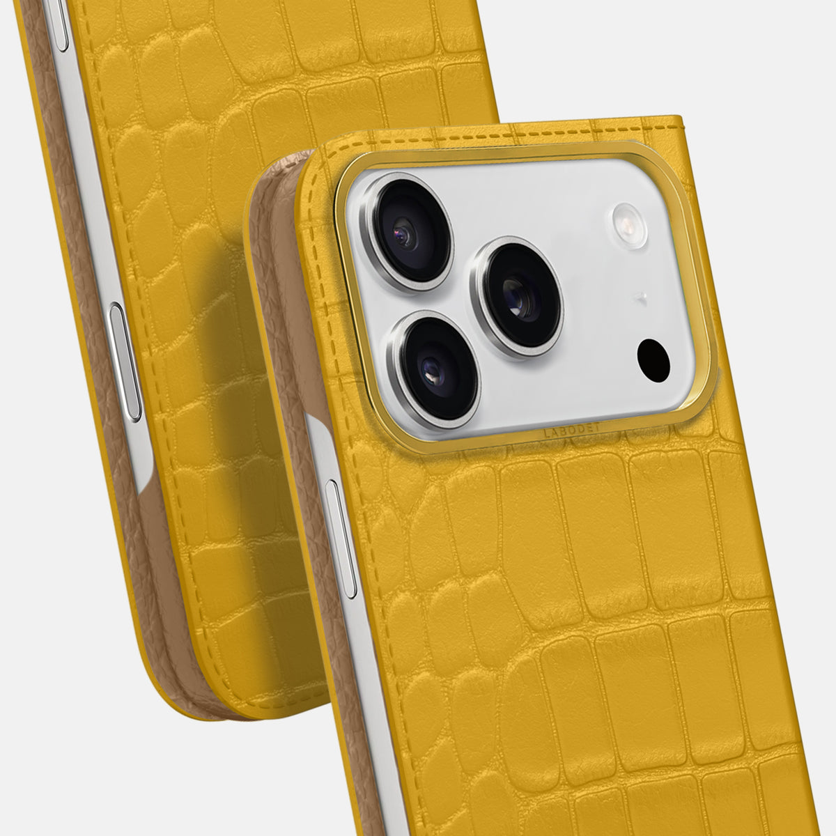 Folio Case For iPhone 17 Pro Max In Alligator -5 | Yellow-Gold