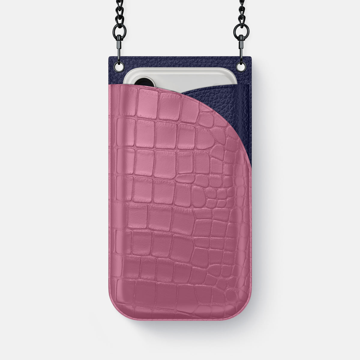 Crossbody Bag For iPhone 17 Pro In Alligator -1 | Pink-Lagoon-Black