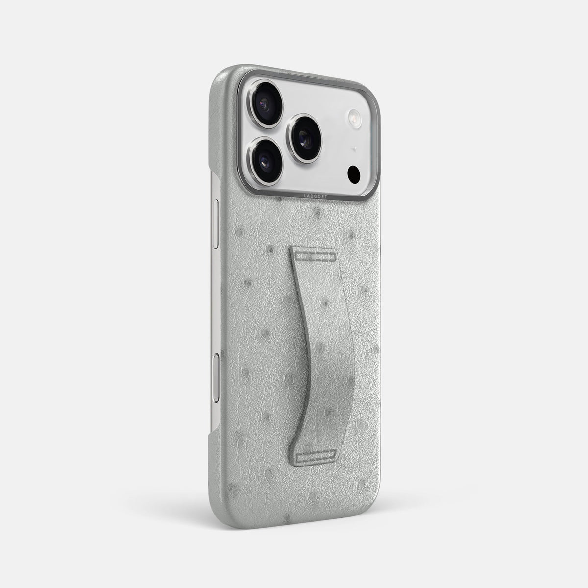 Finger Case For iPhone 18 Pro Max In Ostrich -2 | White-Steel