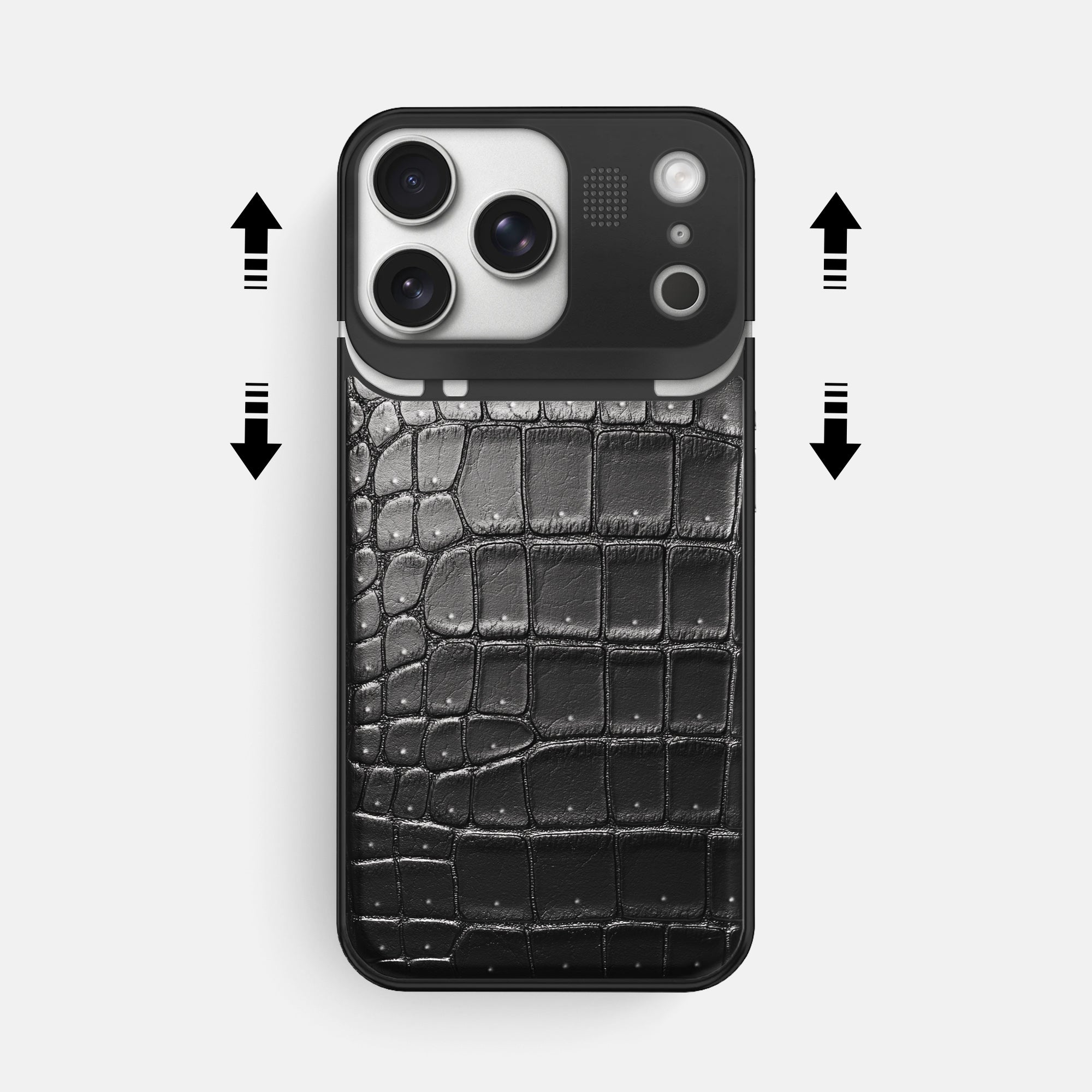 Metal Case For iPhone 17 Pro Max In Porosus Crocodile · Labodet