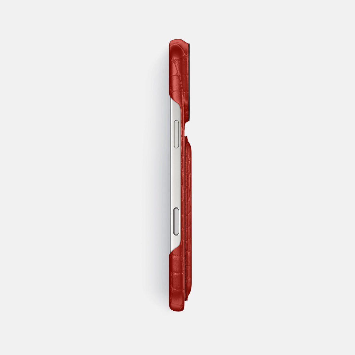 Double Card Case For iPhone 18 Pro Max In Alligator -3 | Red-Black