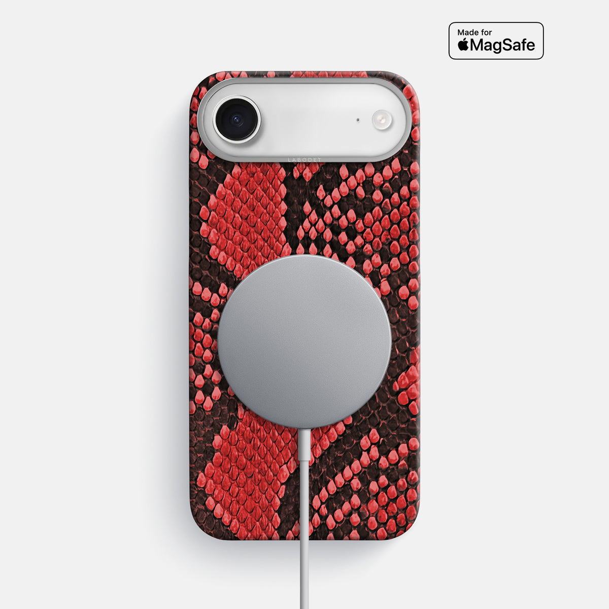 Classic Case For iPhone 17 Air In Deluxe Python -5 | Red-Steel