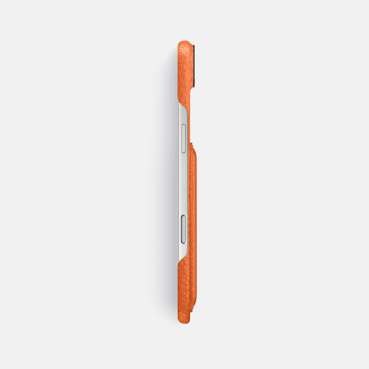 Double Card Case For iPhone 17 Air In Calf -3 | Orange-Black