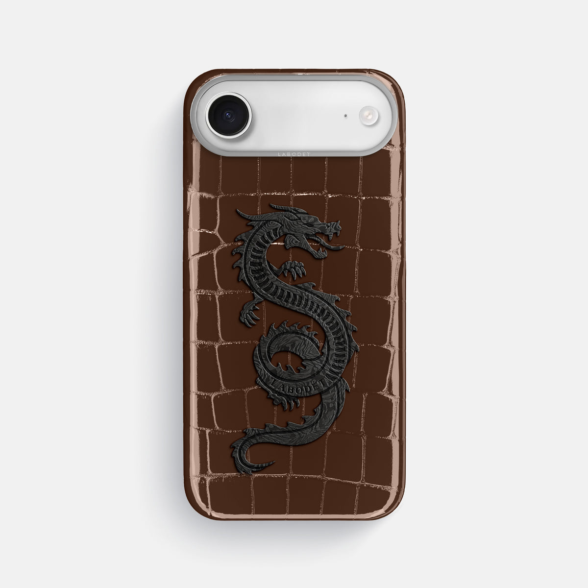 Classic Case With Carbon Dragon For iPhone 17 Air In Shiny Alligator -1 | Brown-Steel