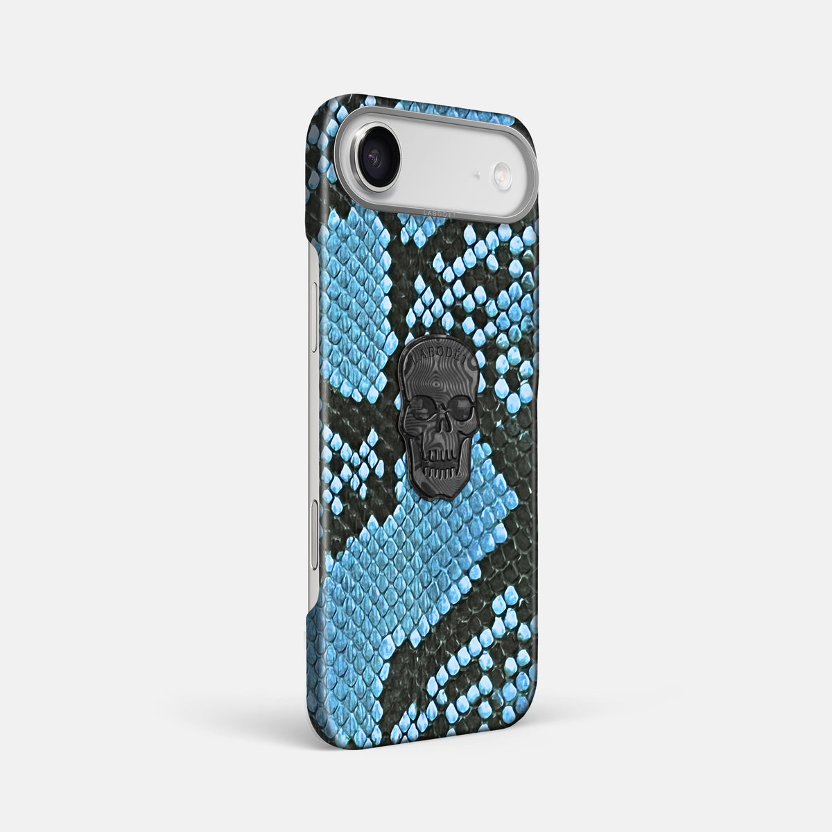 Classic Case With Carbon Skull For iPhone 17 Air In Deluxe Python -2 | Pacific-Blue-Steel