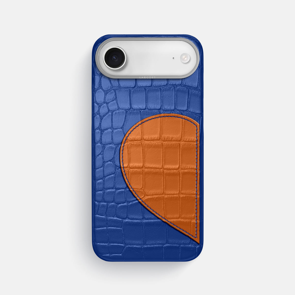 Classic Case With Half Heart - Left For iPhone 17 Air In Alligator -1 | Royal-Blue-Steel