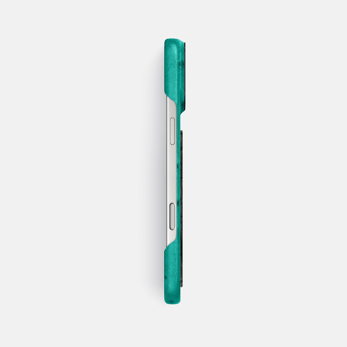 Classic Case With Carbon Dragon For iPhone 18 Pro Max In Ostrich -3 | Turquoise-Black