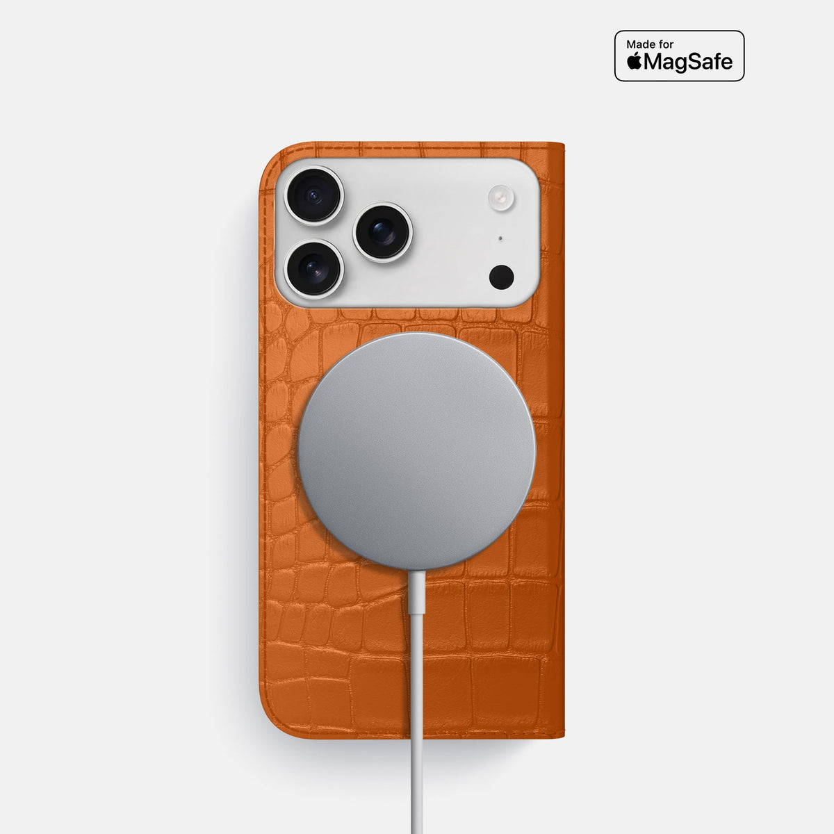 Folio Slim Case For iPhone 18 Pro In Alligator -3 | Orange