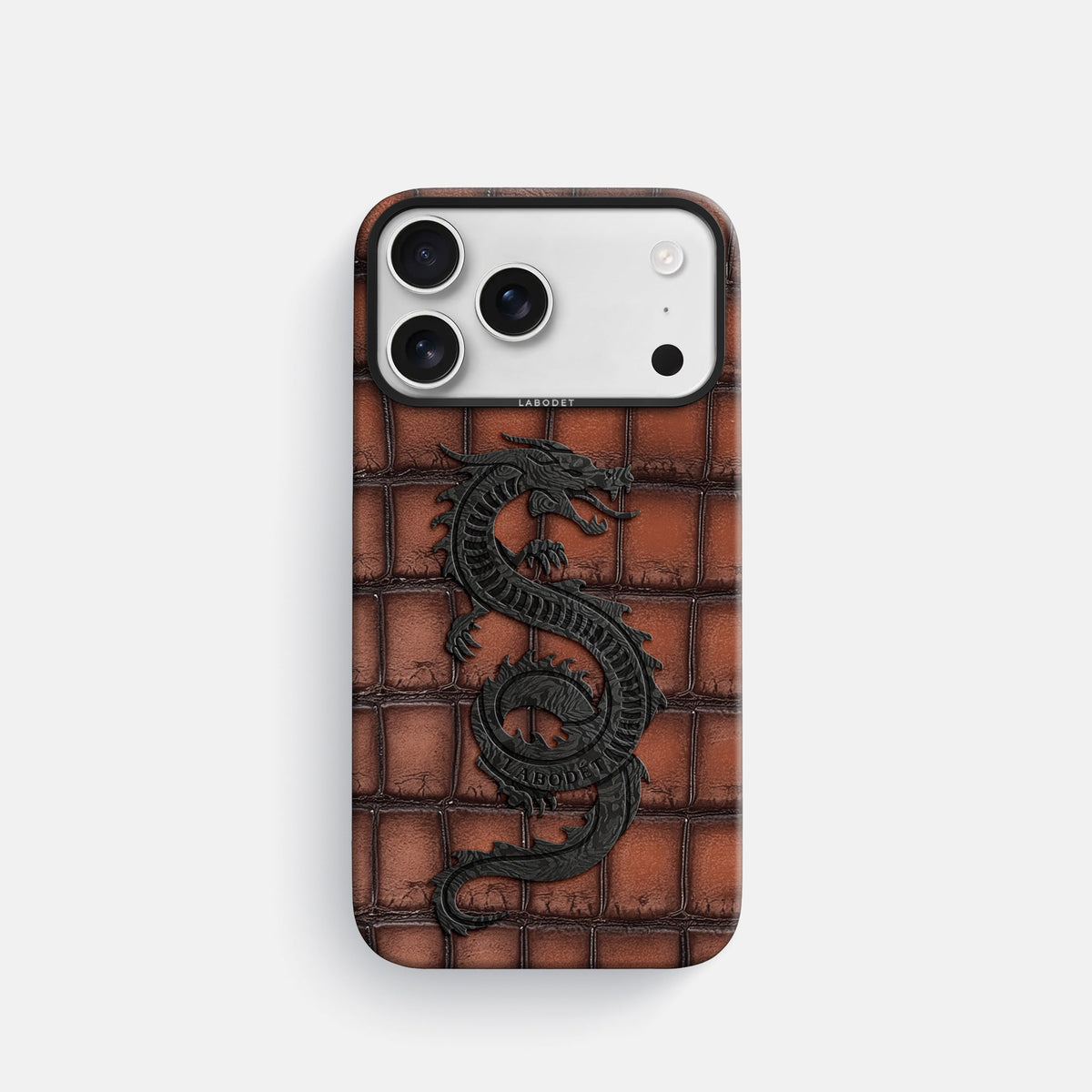 Classic Case With Carbon Dragon For iPhone 18 Pro In Patina Alligator -1 | Baobab-Black