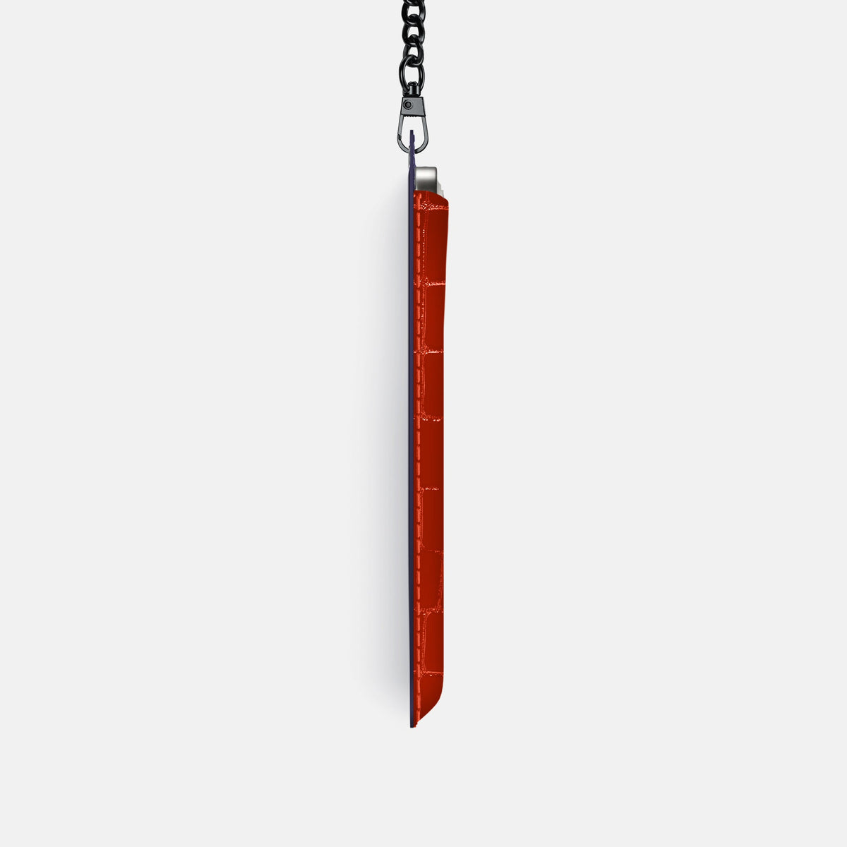 Crossbody Bag For iPhone 18 Pro In Shiny Alligator -4 | Orange-Black