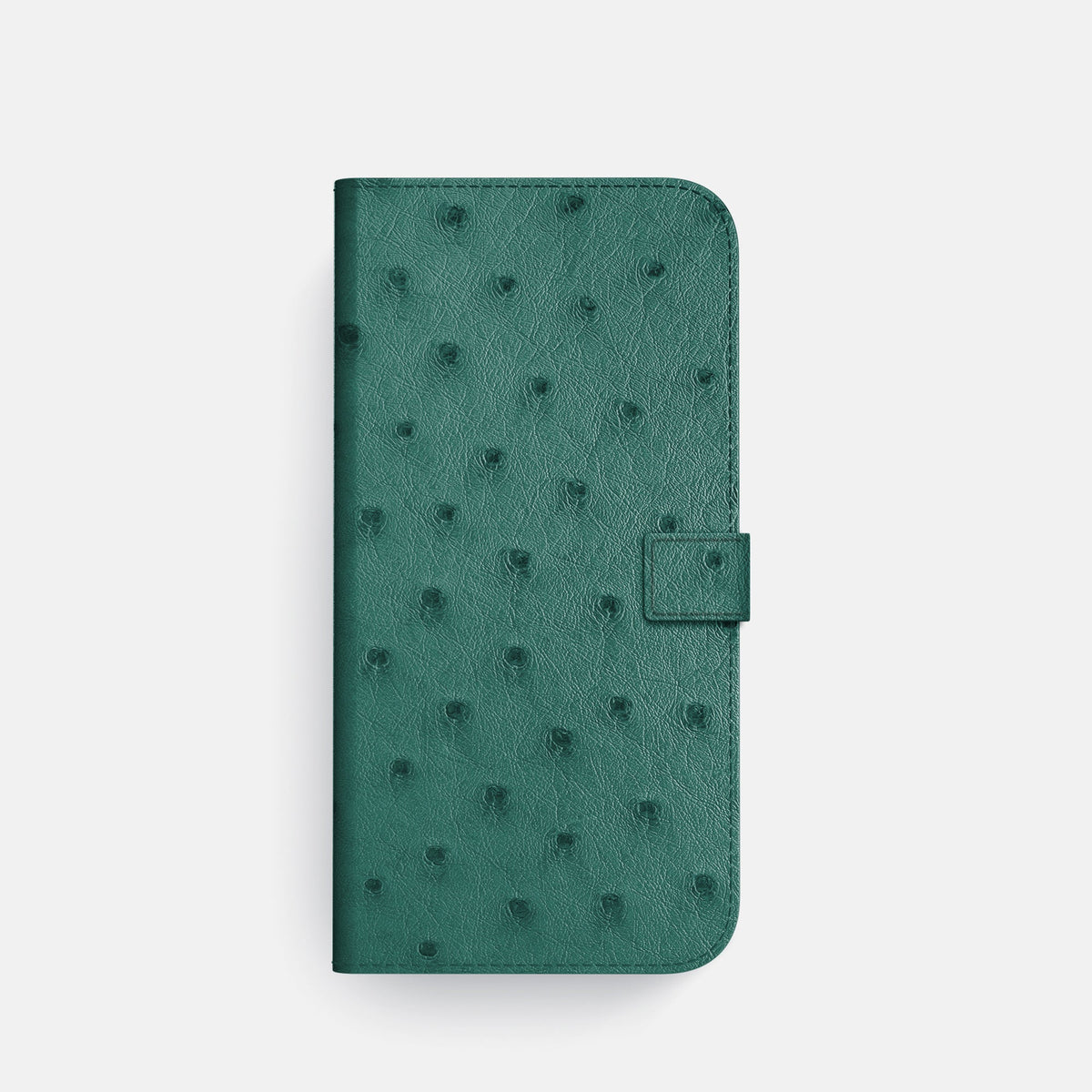 Folio Case with Clasp For iPhone 18 Pro In Ostrich -4 | Forest-Green-Black