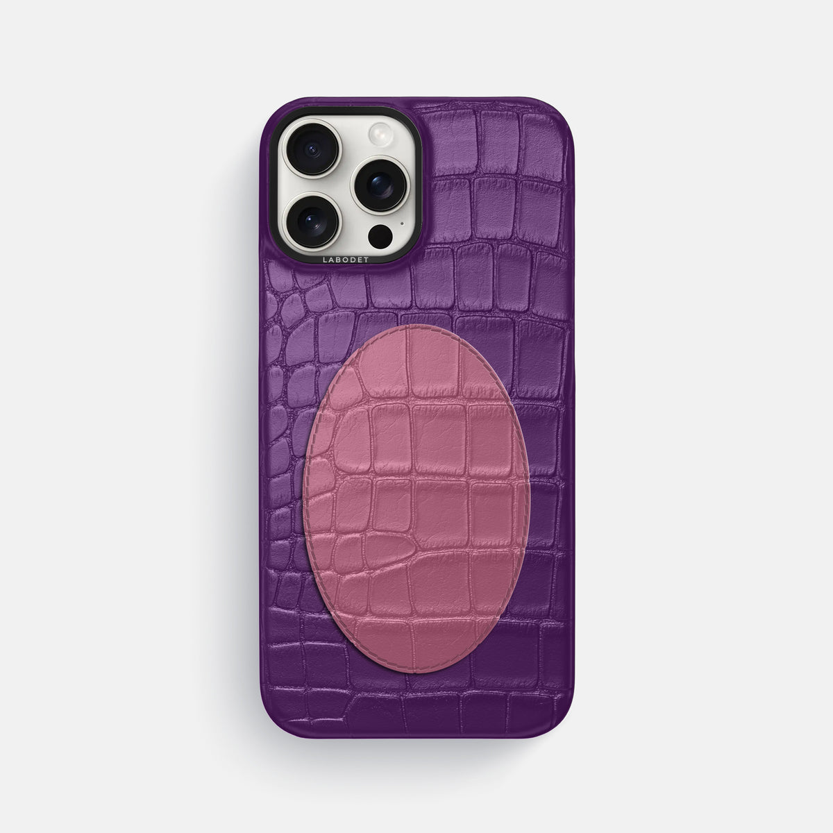 Classic Case With Oval For iPhone 16 Pro Max In Alligator -1 | Purple-Black