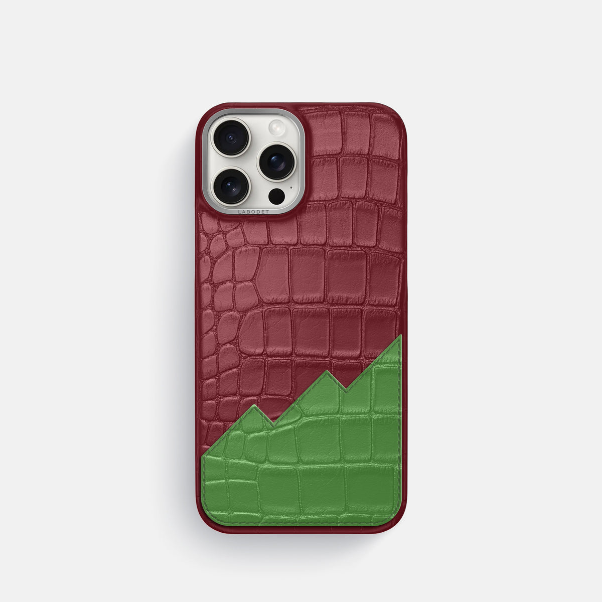 Classic Case With UpOnly For iPhone 16 Pro In Alligator -1 | Burgundy-Steel