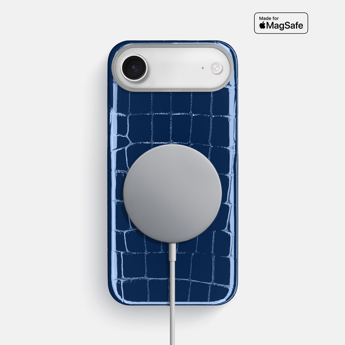 Classic Case For iPhone 17 Air In Shiny Alligator -5 | Mediterranean-Steel